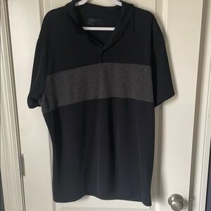 Men's Black and Gray Polo Shirt
